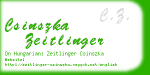 csinszka zeitlinger business card